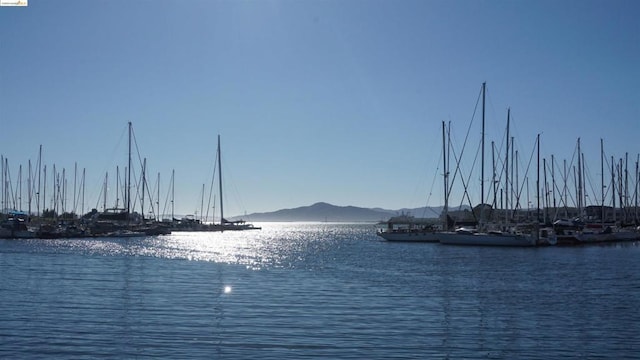 property view of water featuring a mountain view