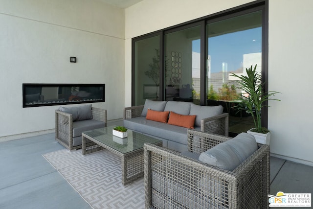 view of patio featuring outdoor lounge area