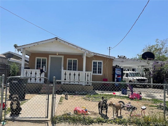 bungalow featuring a porch