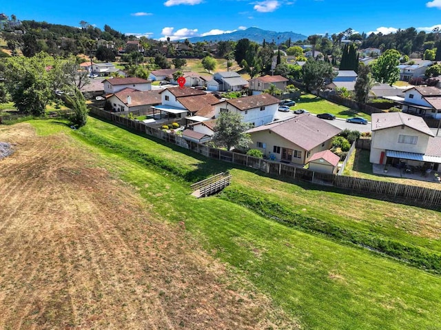 aerial view featuring a mountain view