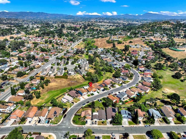 drone / aerial view with a mountain view