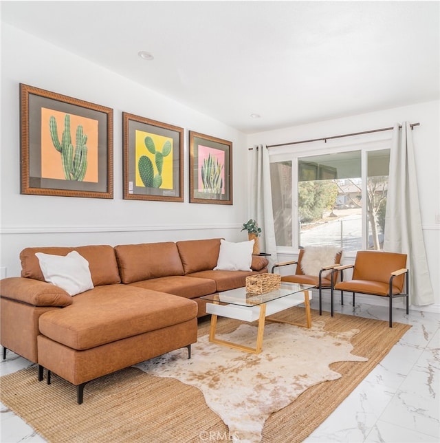 view of tiled living room