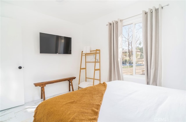 bedroom featuring tile patterned flooring