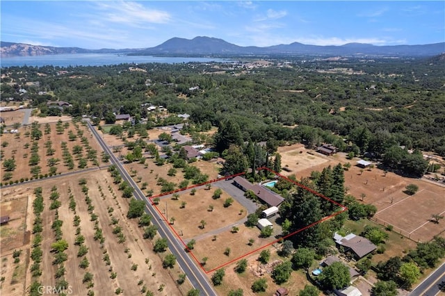 aerial view featuring a mountain view