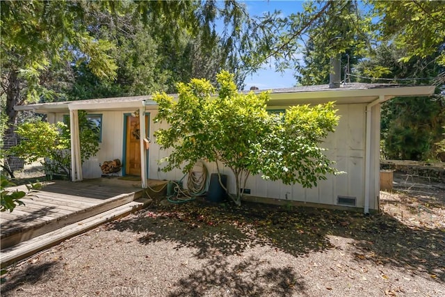 exterior space featuring a deck