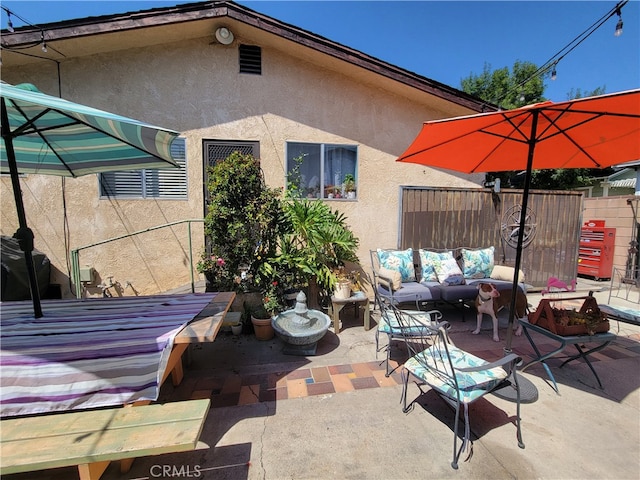 view of patio / terrace with an outdoor hangout area