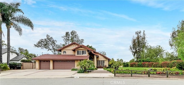 view of front of house with a garage