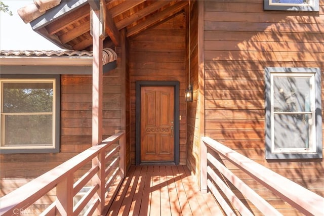 view of doorway to property