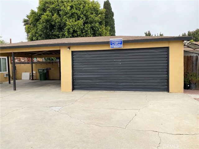 view of garage