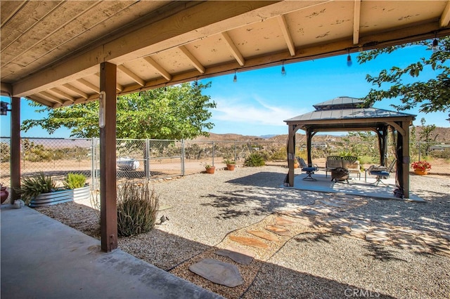 view of patio / terrace with a gazebo