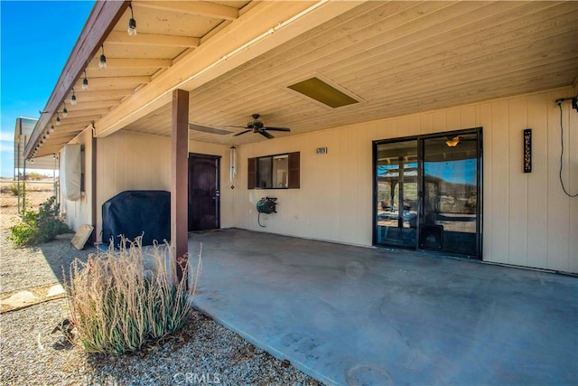 view of patio / terrace with ceiling fan