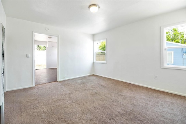 carpeted spare room with a wealth of natural light