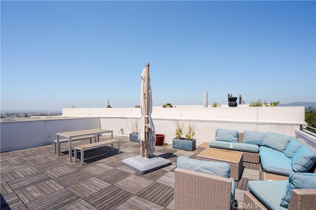 view of patio with an outdoor hangout area