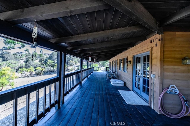 deck featuring french doors