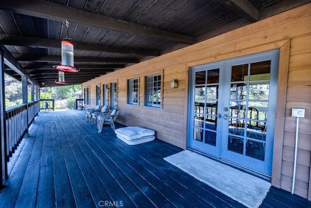 deck with french doors