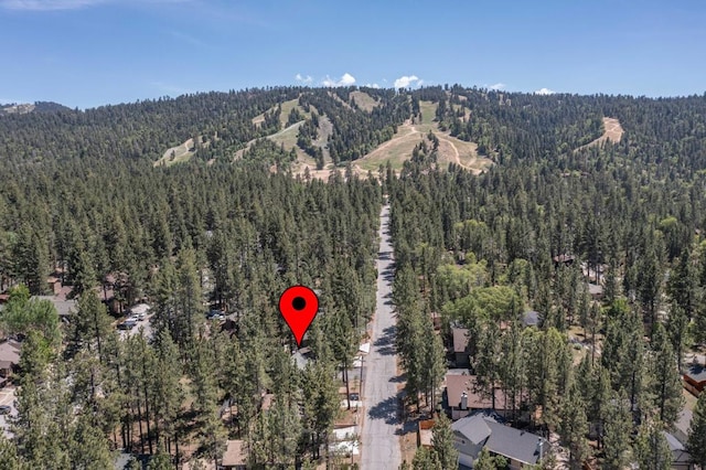 birds eye view of property featuring a mountain view