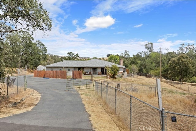 view of single story home