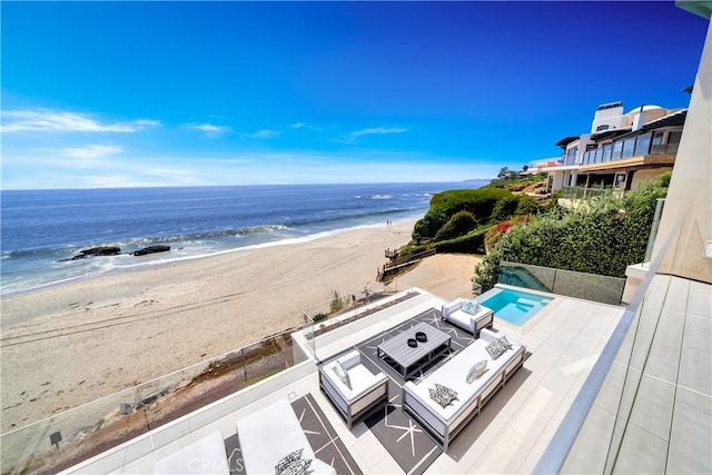 water view featuring a beach view