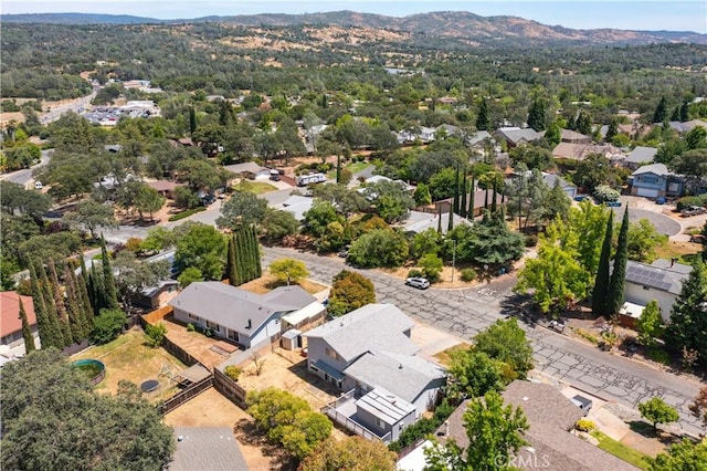 aerial view with a mountain view