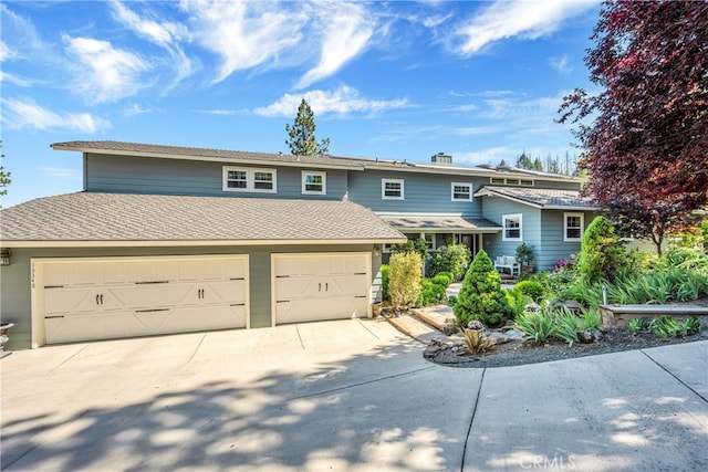 view of front of property featuring a garage