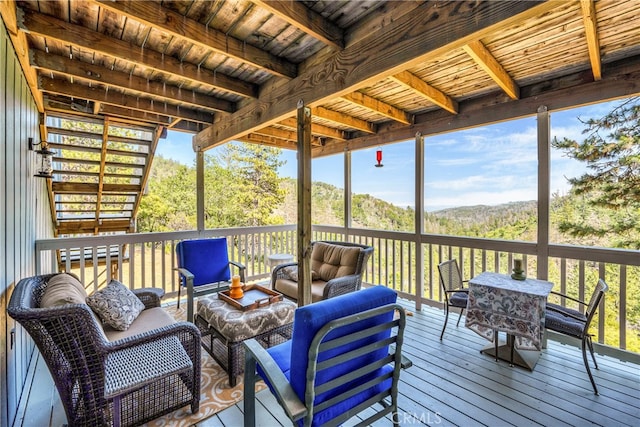 deck featuring an outdoor living space