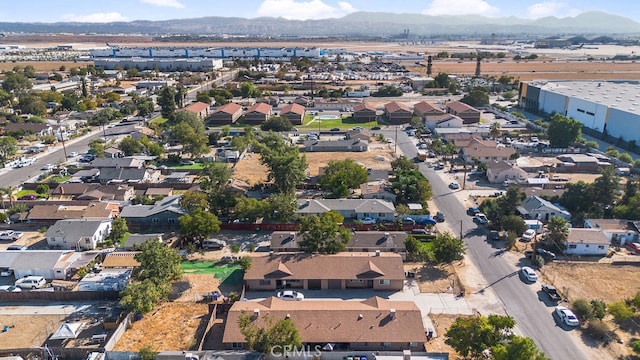 bird's eye view with a mountain view