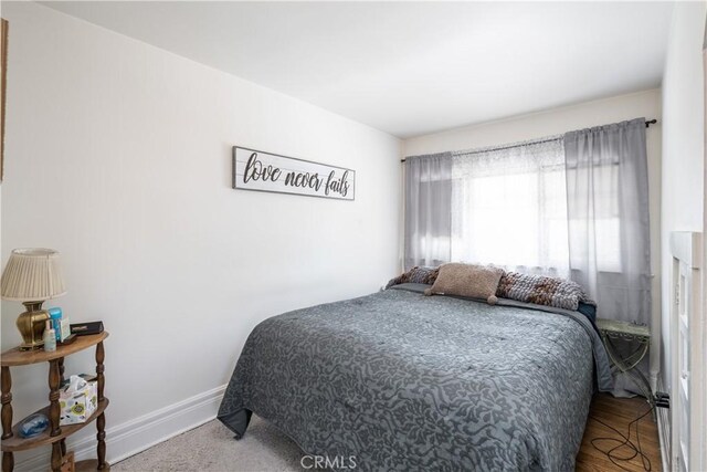 bedroom with carpet