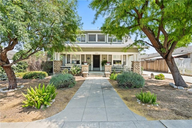 view of front of home with covered porch