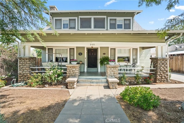 view of front of home with a porch