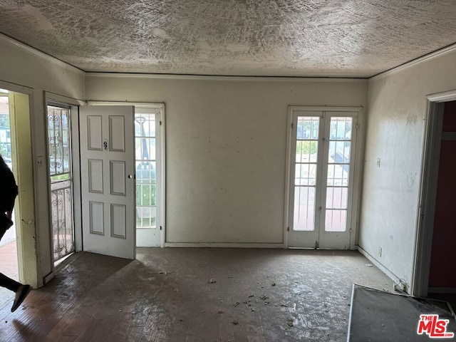 foyer entrance with a wealth of natural light and french doors