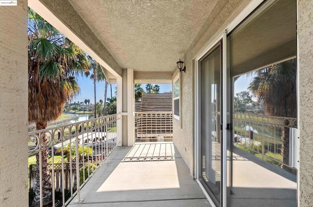 balcony with a water view