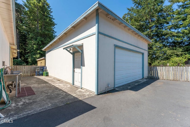 view of garage