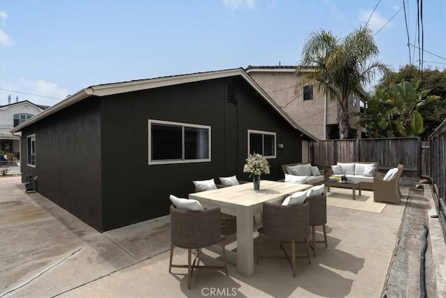 exterior space featuring an outdoor living space