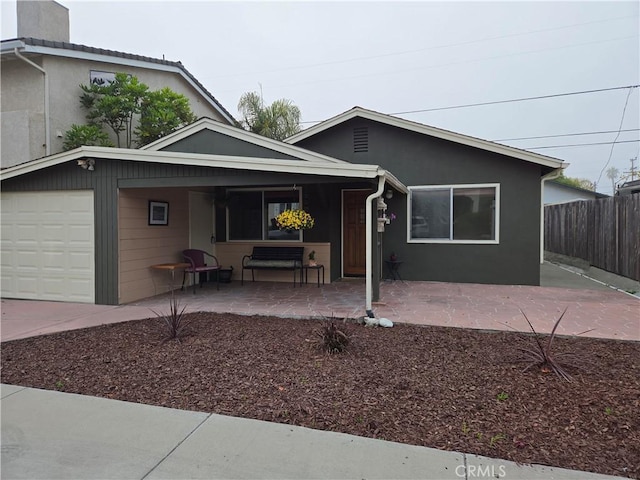 view of front of house with a garage