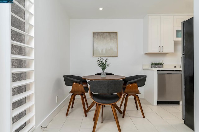 view of tiled dining room