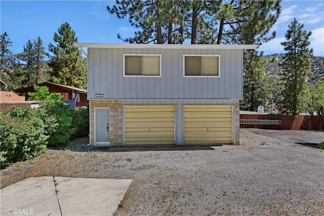 view of garage