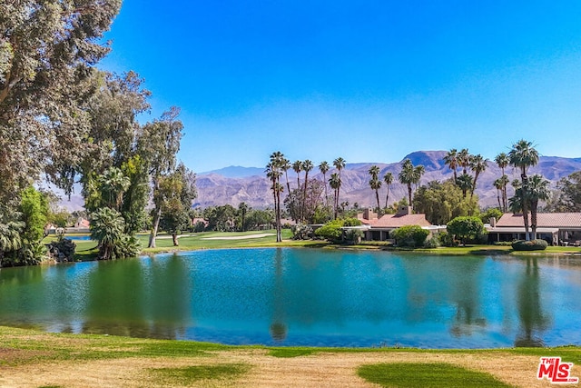 property view of water featuring a mountain view