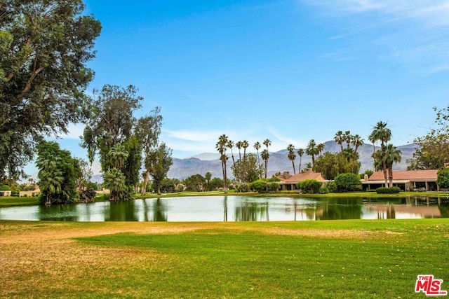 view of water feature with a mountain view