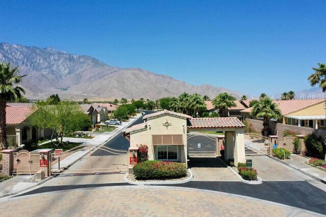 exterior space featuring a mountain view