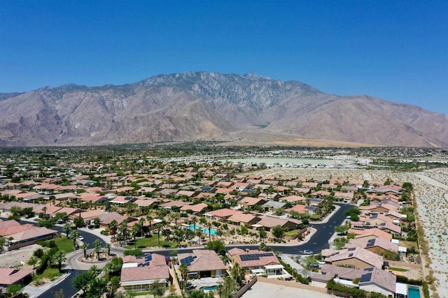 aerial view with a mountain view