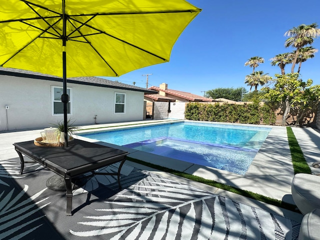 view of pool featuring a patio area