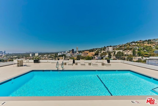 view of swimming pool with a patio