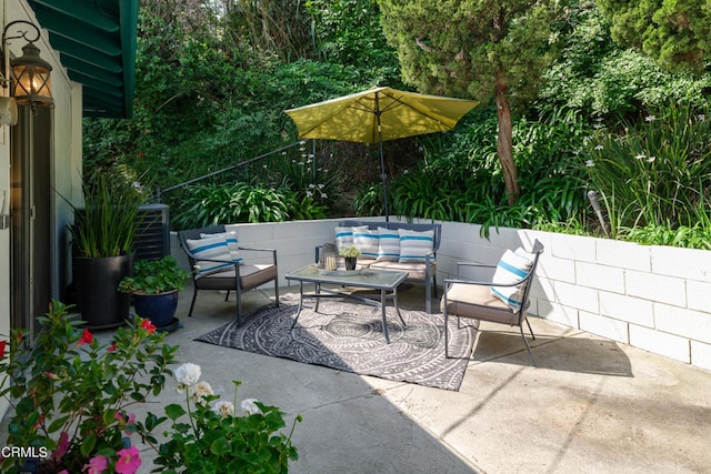 view of patio / terrace with an outdoor hangout area