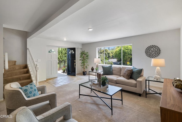 view of carpeted living room