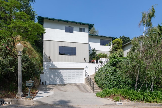 view of front of house with a garage