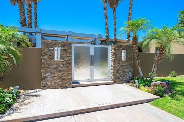 exterior space with french doors