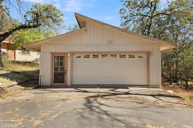 view of garage