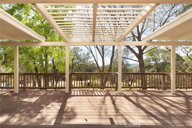 deck featuring a pergola