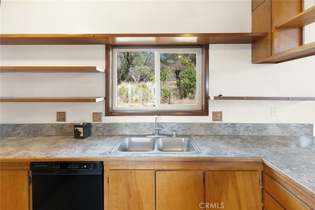 kitchen featuring sink and black dishwasher