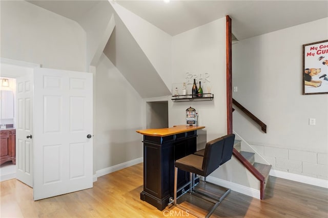 bar featuring wood-type flooring